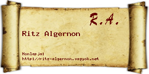 Ritz Algernon névjegykártya